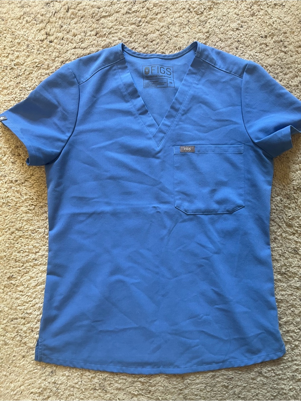 FIGS V-Neck Scrub Top in Blue
